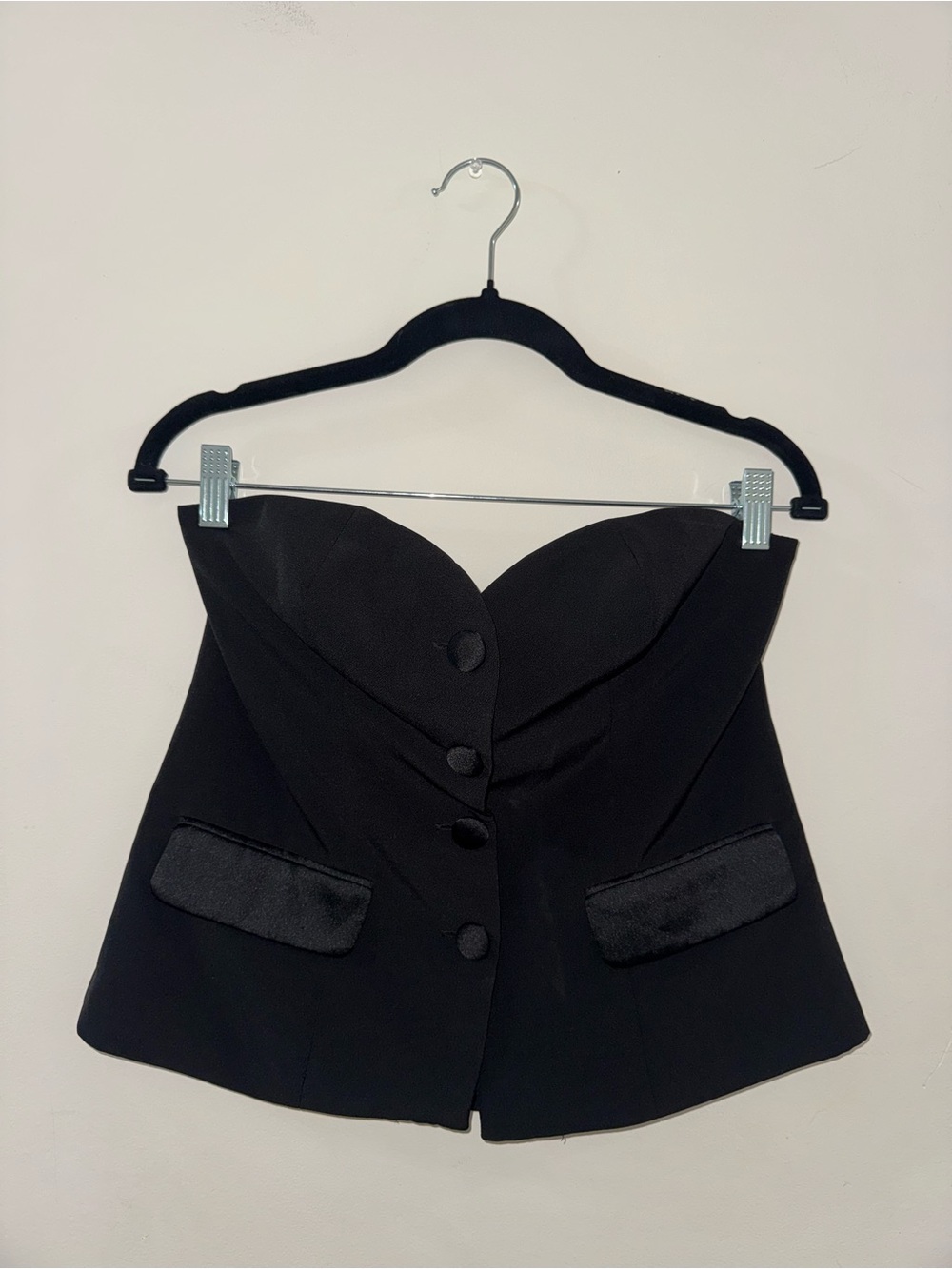 Sincerely Jules Strapless Black Tailored Bustier Top